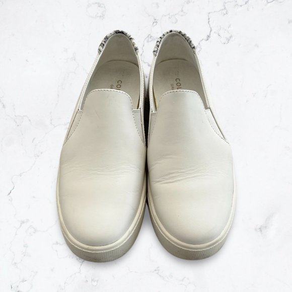 Cole Haan Women’s GrandPro Spectator Ivory Leather Slip-On Sneaker Size 5B Used - Picture 3 of 12